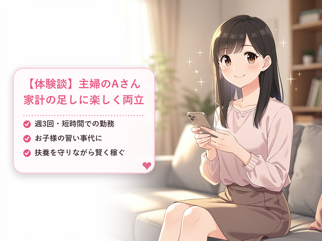 【体験談】新潟市で家計の足しに働く30代主婦Aさんの事例