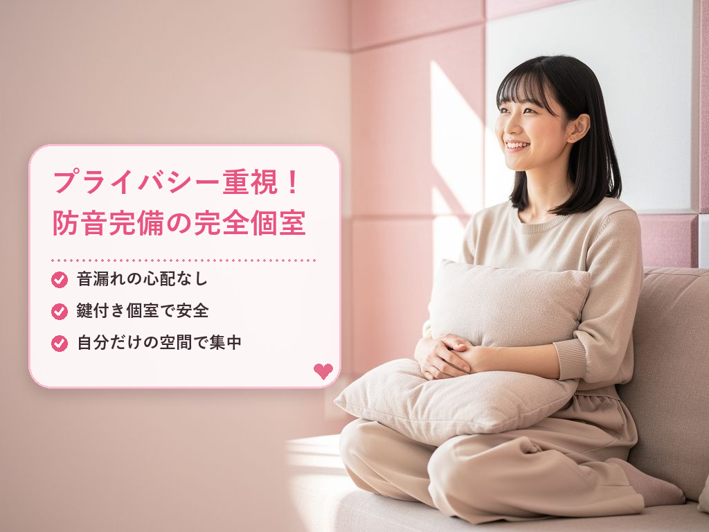 プライバシーも安心!完全個室と防音対策
